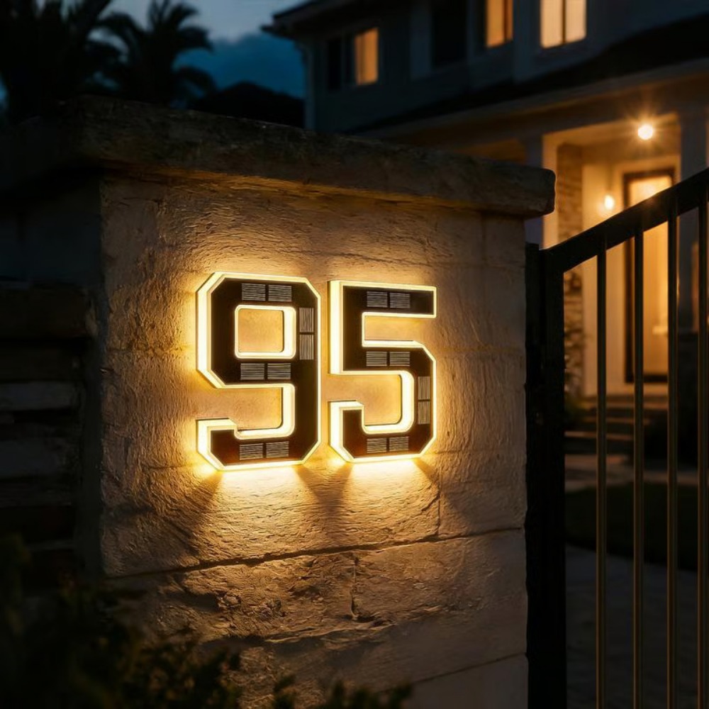 Solar Wall Sconce - لافتة عنوان شمسية جديدة مع إضاءة