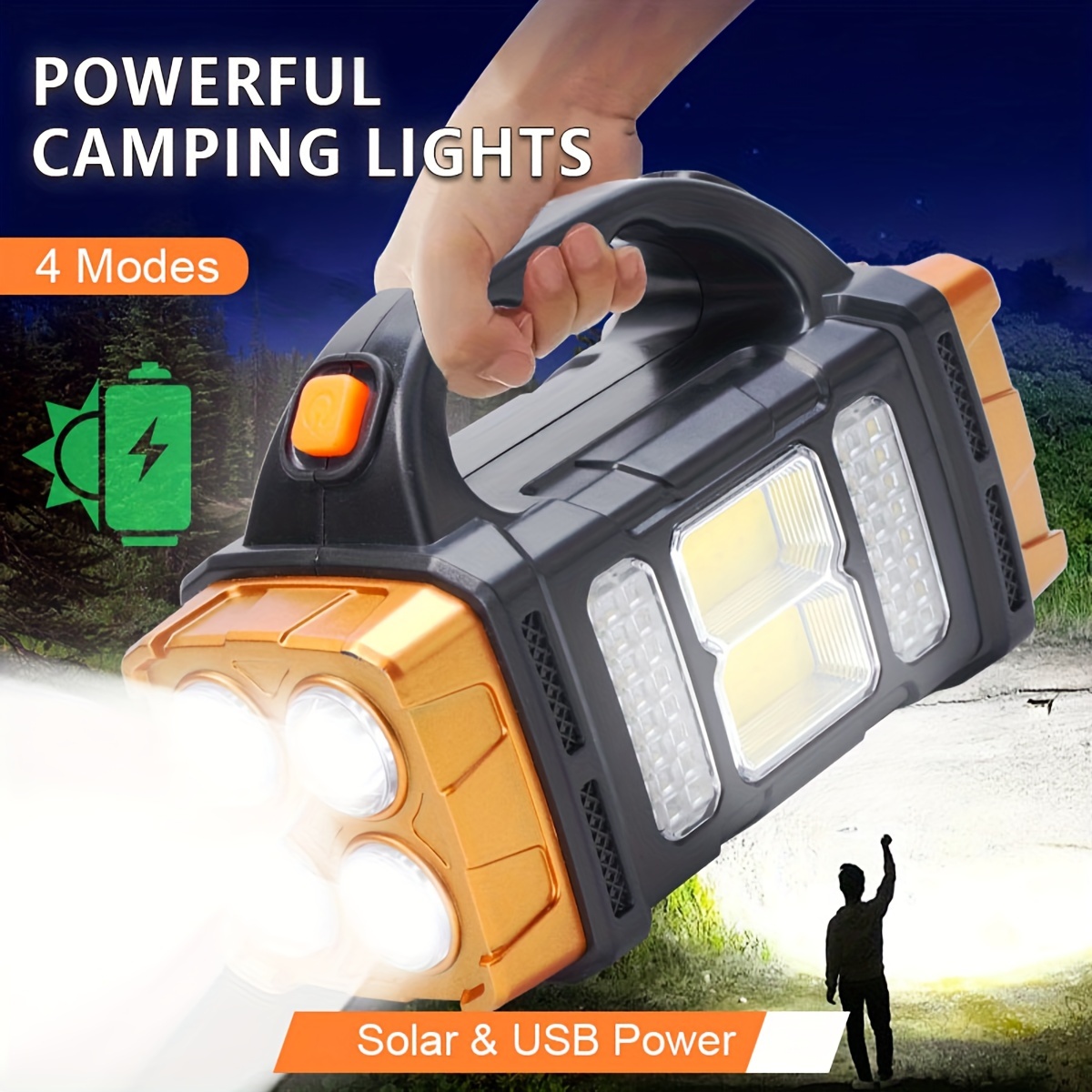 Outdoor Lighting Guide - مصباح يدوي LED شمسي عالي الطاقة