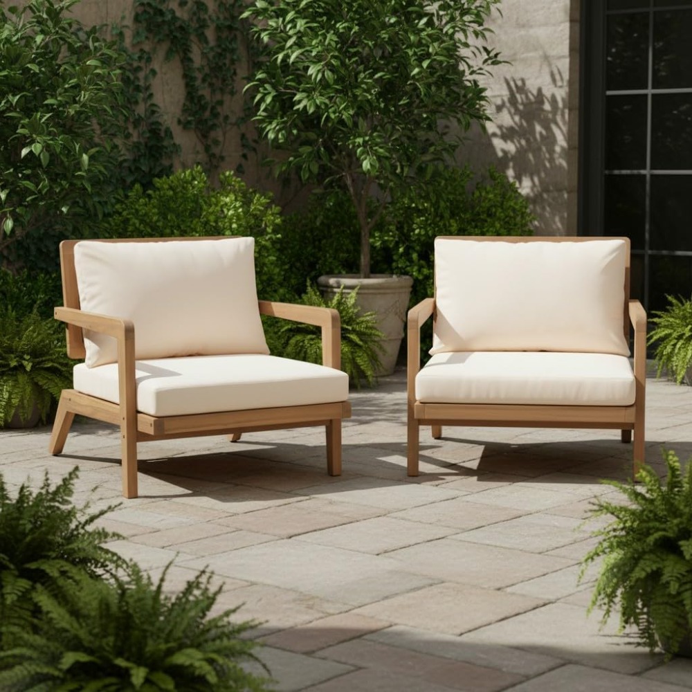 Outdoor Lighting Mid Century Modern - مجموعة من كرسيين للاسترخاء في الهواء