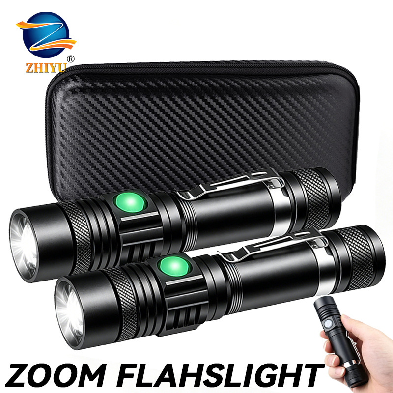 Outdoor Lighting Guide - مصباح يدوي LED قابل لإعادة الشحن