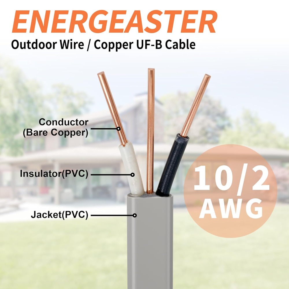 كابل نحاسي نقي 10/2 UF-B للدفن - مراجعة Outdoor Lighting Cable B&Q وسعره