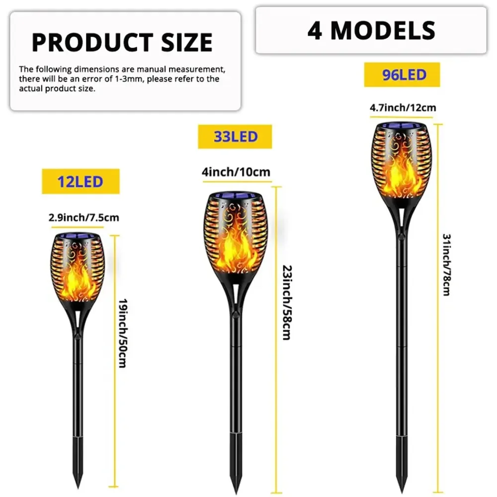 مصباح حديقة شمسي خارجي بتأثير  - مراجعة Fire Torch Solar وسعره