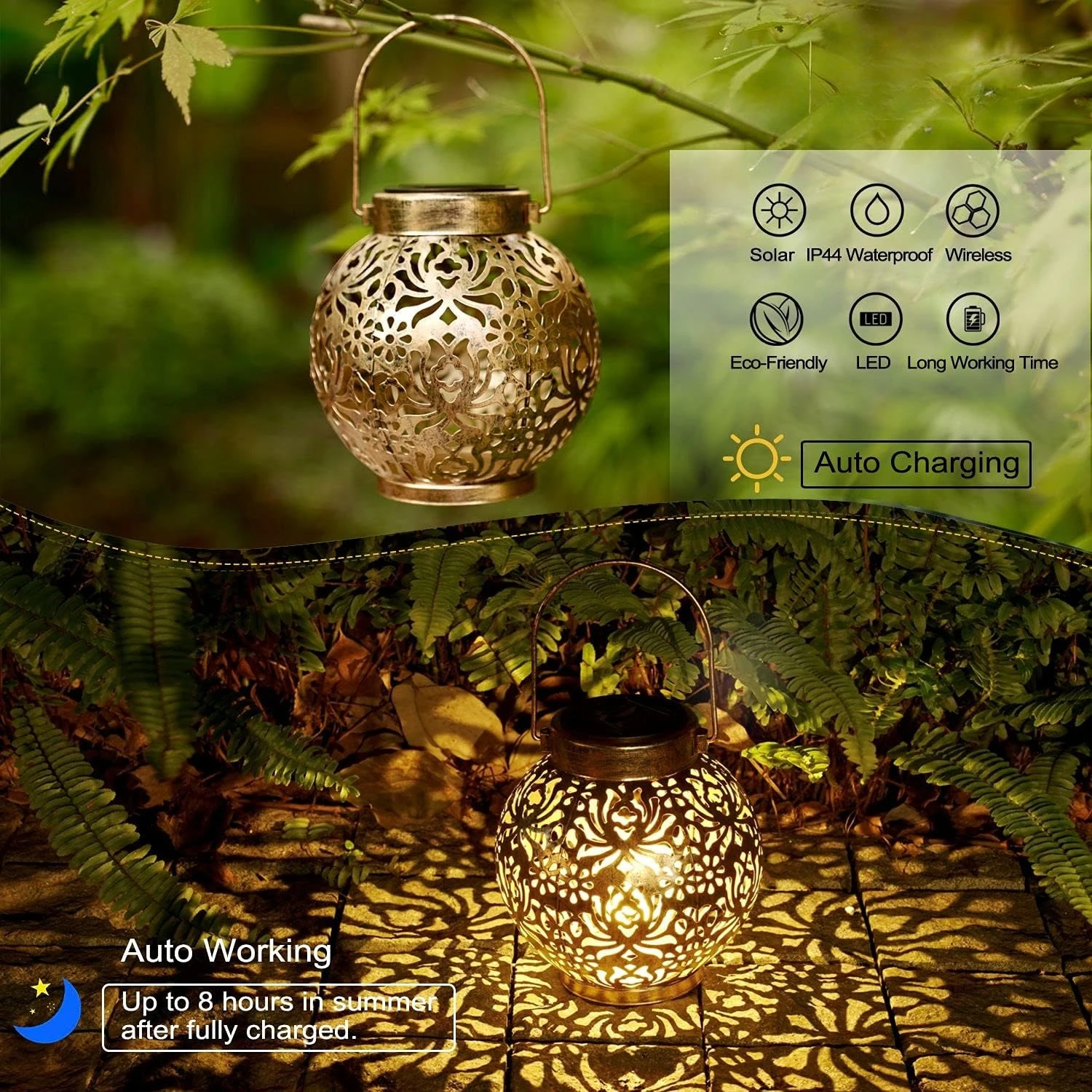 1-6 قطع من الفوانيس الشمسية ال - مراجعة Outdoor Lighting Gazebo وسعره