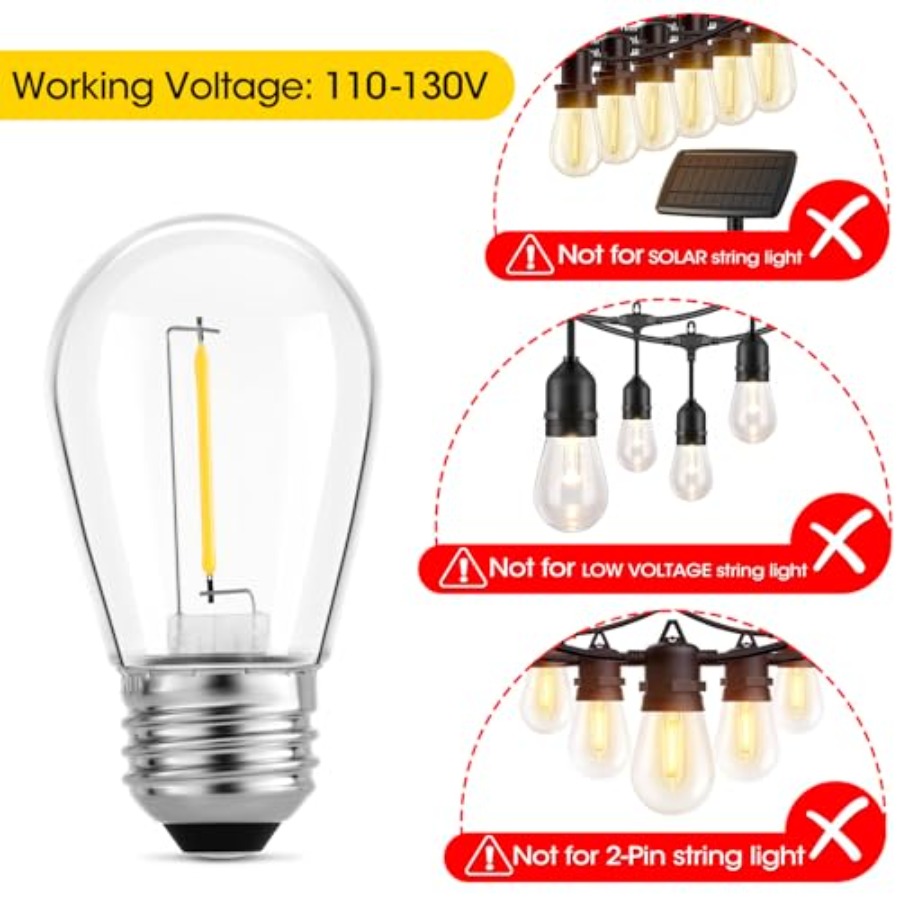36 قطعة من مصابيح LED S14 للإض - مراجعة Outdoor Lighting Bulbs وسعره