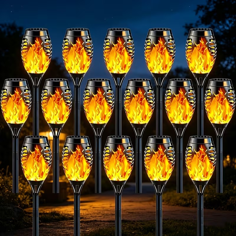 12LED الشمسية لهب الشعلة ضوء ا - مراجعة Fire Torch Solar وسعره