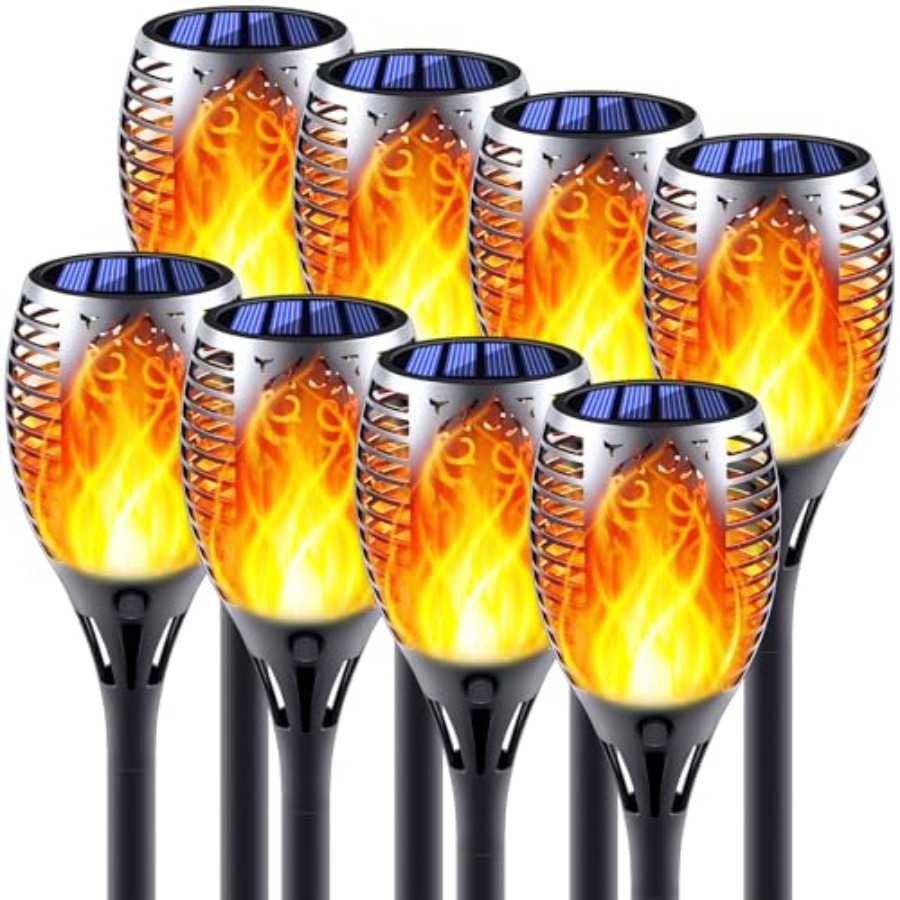 أضواء شمسية بتأثير اللهب المتذ - مراجعة Fire Torch Solar وسعره