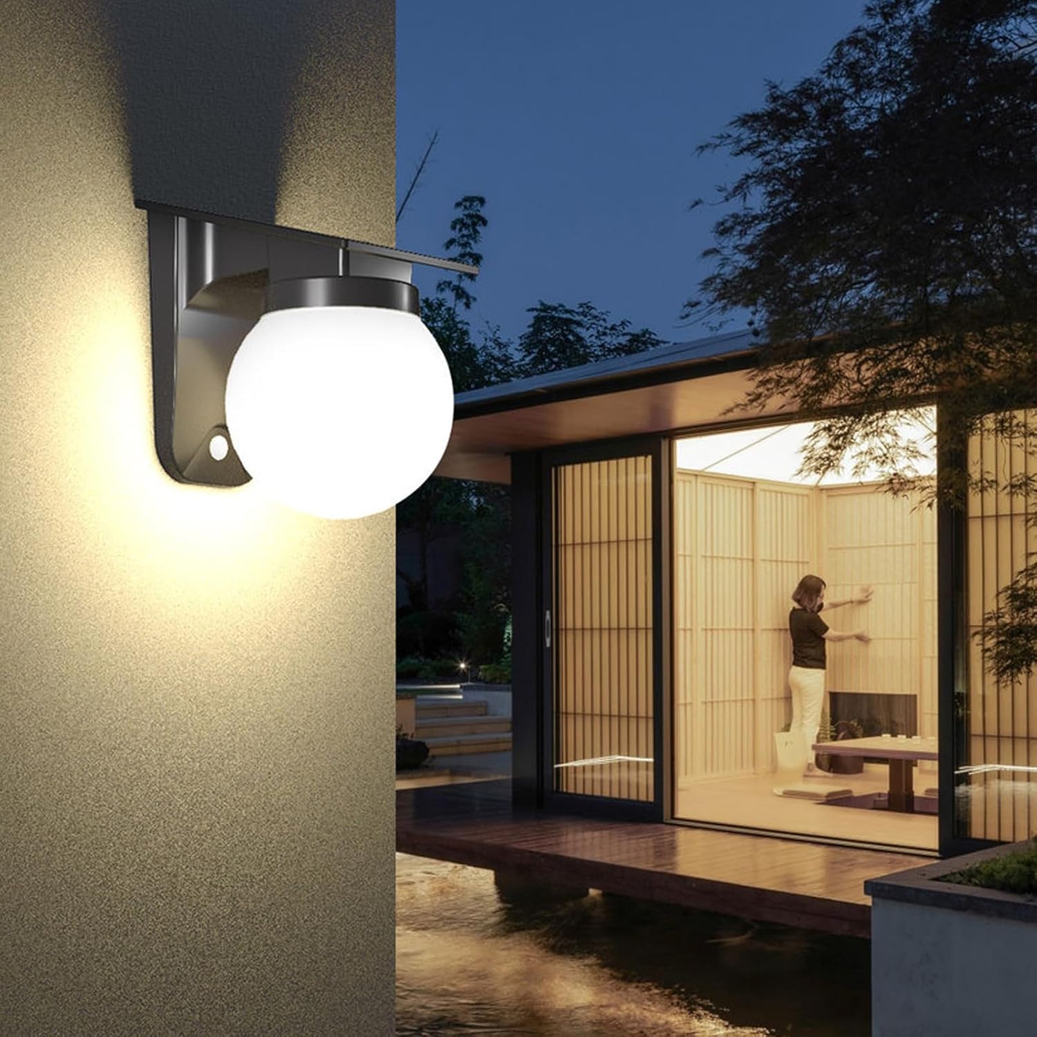 أضواء الجدار الشمسية المجال في - مراجعة Solar Wall Sconce وسعره