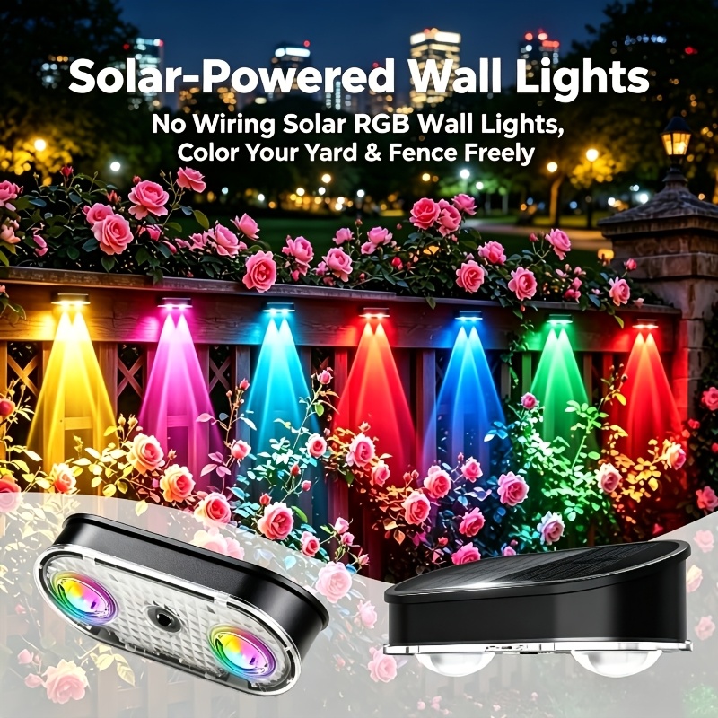 مصباح سياج شمسي RGB بدرجة حماي - مراجعة Solar Wall Sconce وسعره