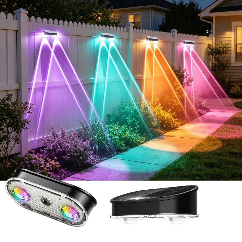 مصباح سياج شمسي RGB بدرجة حماي - مراجعة Solar Wall Sconce وسعره
