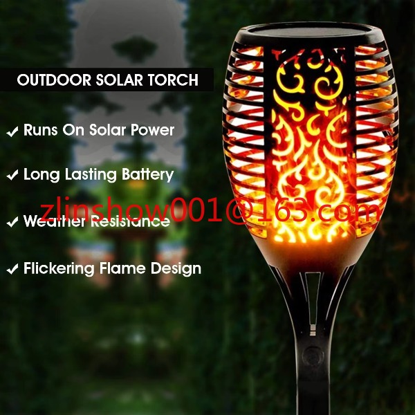 96led في الهواء الطلق حديقة ال - مراجعة Fire Torch Solar وسعره