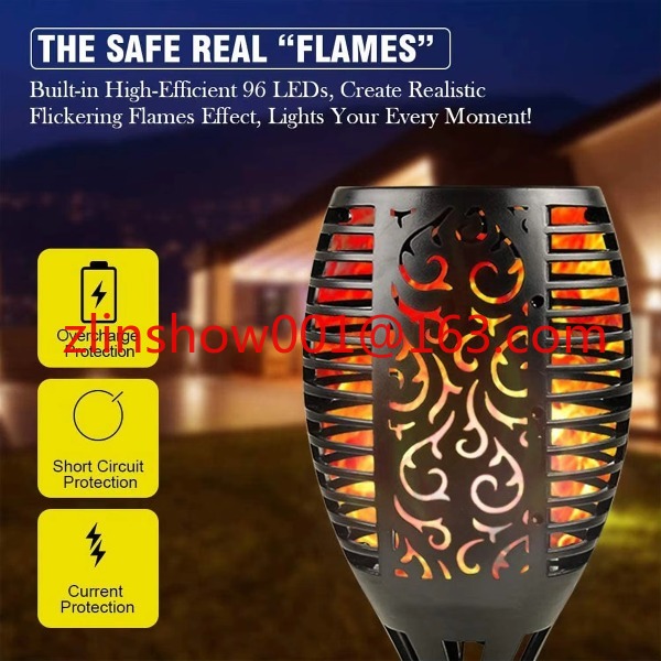 96led في الهواء الطلق حديقة ال - مراجعة Fire Torch Solar وسعره