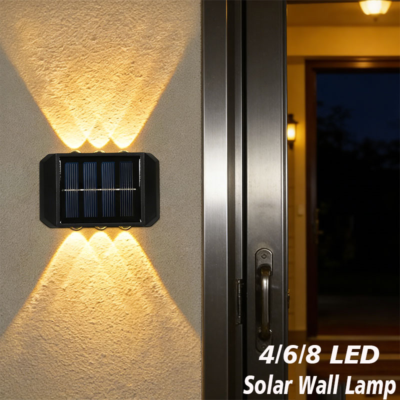 مصباح شمسي خارجي بـ 4/6/8 مصاب - مراجعة Solar Wall Sconce وسعره