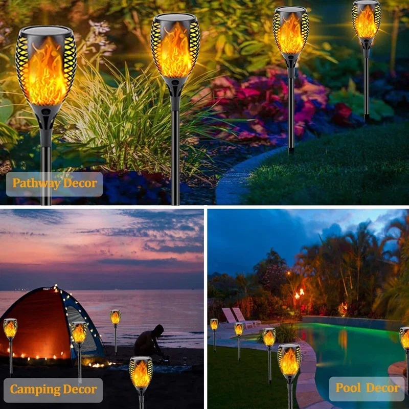 96 LED أضواء الشعلة الشمسية في - مراجعة Fire Torch Solar وسعره