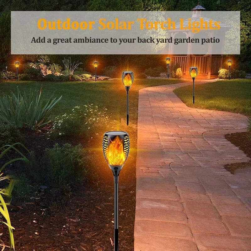 96 LED أضواء الشعلة الشمسية في - مراجعة Fire Torch Solar وسعره