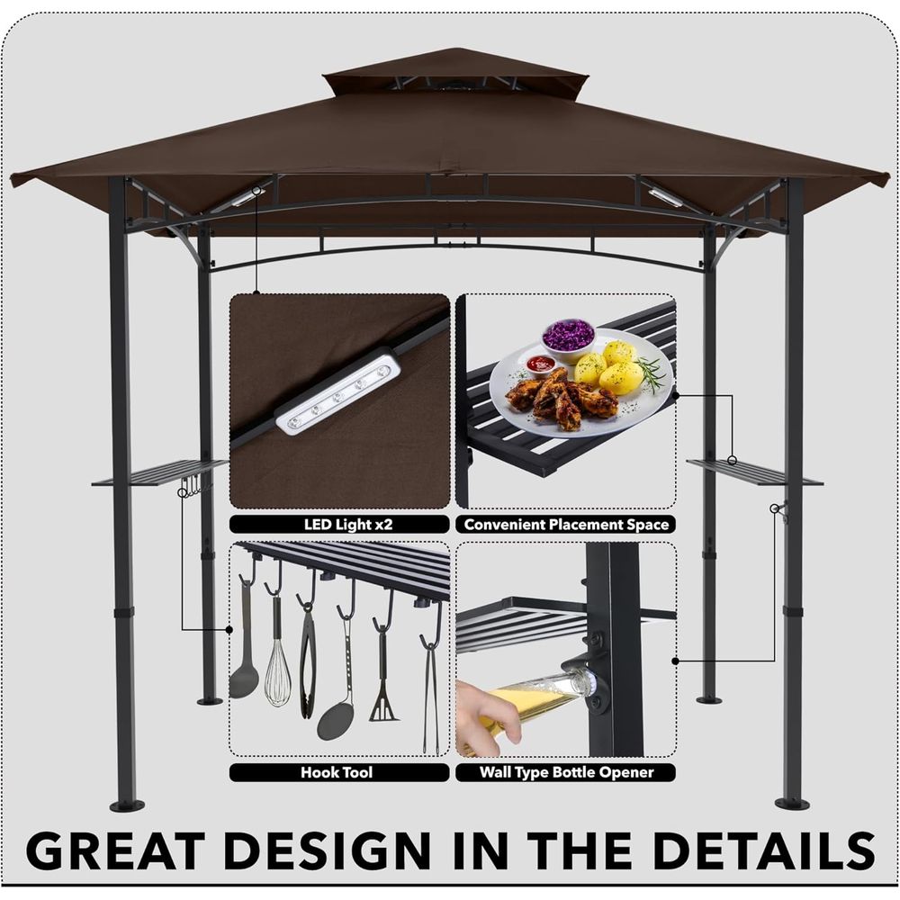 جازيبو للشواء في الهواء الطلق  - مراجعة Outdoor Lighting Gazebo وسعره