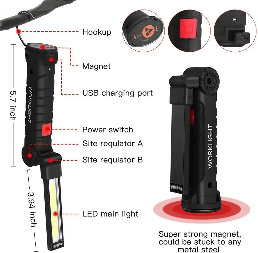 LED COB مصباح يدوي USB مصباح ف - مراجعة Outdoor Lighting Bulbs وسعره