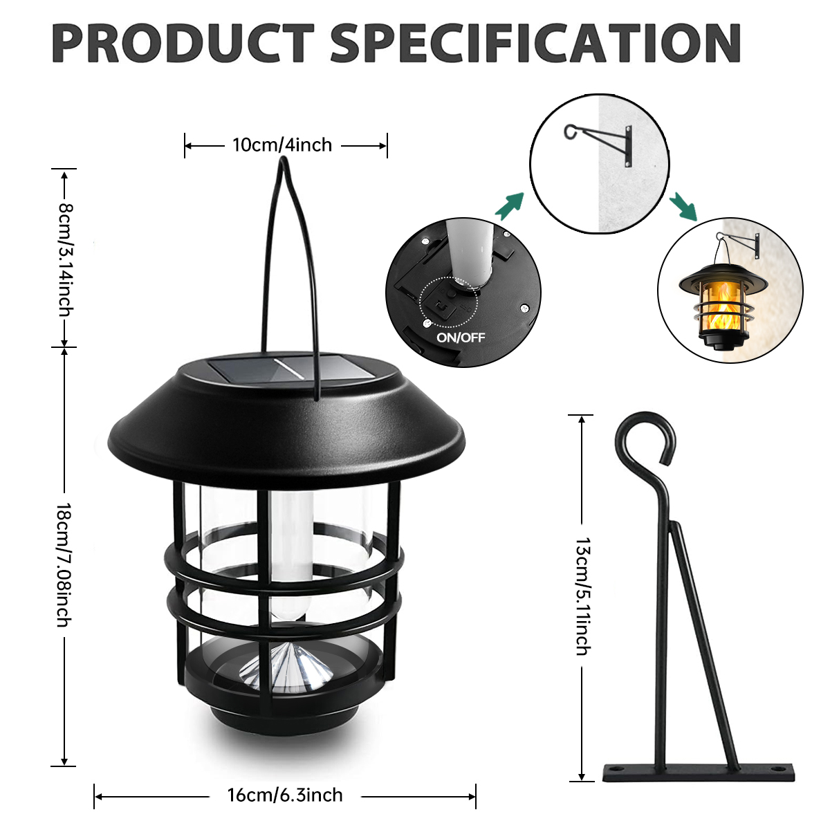 1 قطعة فانوس معلق بالطاقة الشم - مراجعة Fire Torch Solar وسعره